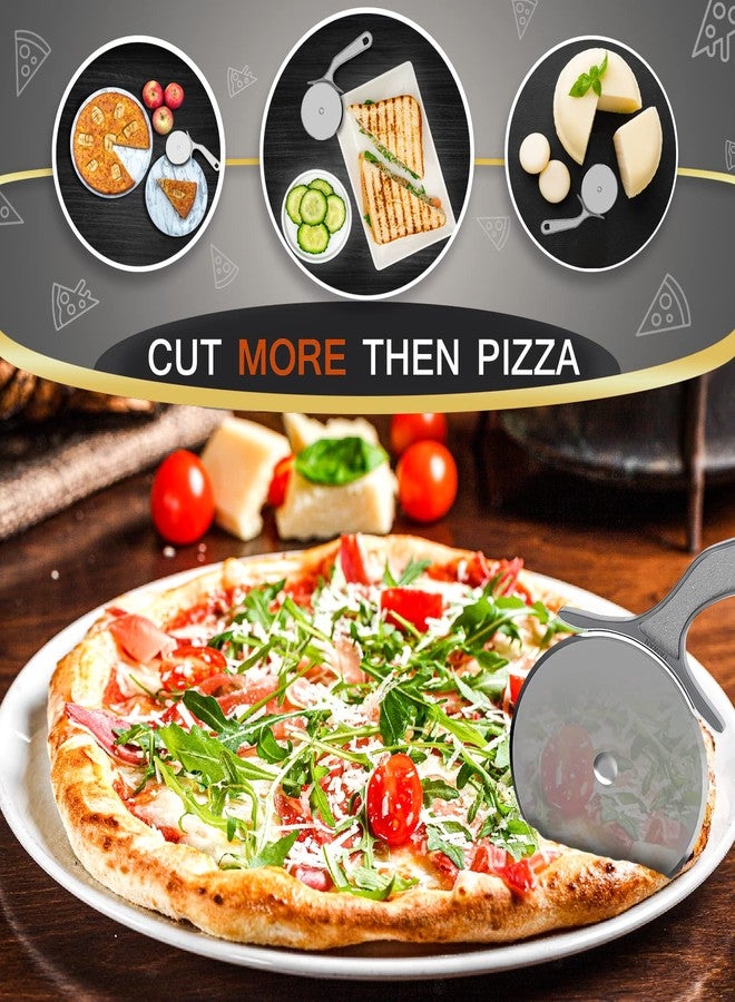 Better Houseware Professional Pizza Cutter Wheel Stainless Steel Handheld Pizza Cutter Wheel, Kitchen Pizza Tools, Pizza Slicer Wheel Home & Commercial Kitchen Use, Durable & Dishwasher Safe - Silver - Image 2