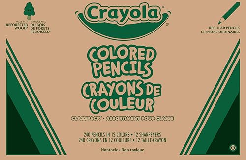 Crayola Colored Pencils Classpack (240ct), Bulk Colored Pencils for Kids, 12 Colors, Coloring Supplies, Must Have Teacher Classroom Essentials for School - Image 1