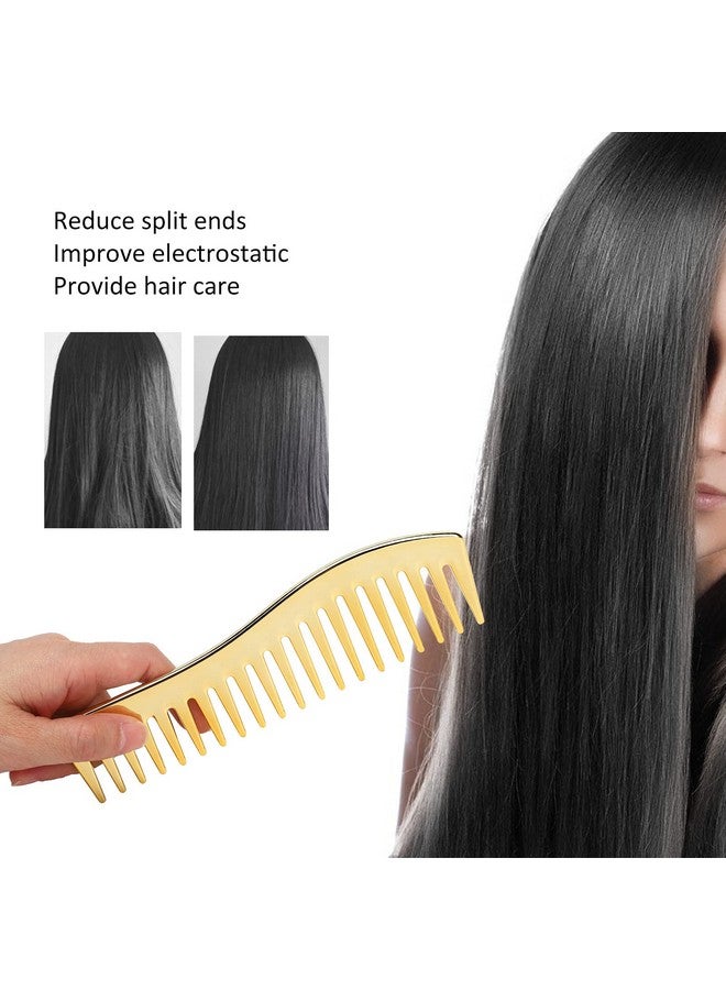 ANGGREK Wide Tooth Combs, No Handle Hair Detangling Comb Large Salon Shampoo Comb for Men Women (Gold) - Image 3