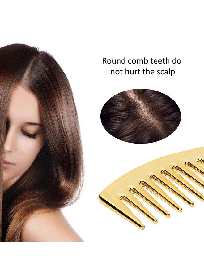 ANGGREK Wide Tooth Combs, No Handle Hair Detangling Comb Large Salon Shampoo Comb for Men Women (Gold) - Image 2