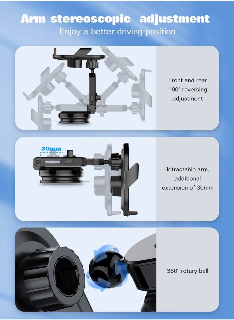 LDNIO 15W Wireless Car Charging Dashboard Mount Black  - Image 4