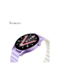 كيسلكت ساعة Lora Calling Watch Lady الذكية مع شاشة AMOLED تعمل باللمس مقاس 1.3 بوصة/معدل ضربات القلب على مدار 24 ساعة وSPO2 ومراقبة النوم/ساعة ذكية للنساء/أشرطة مزدوجة (بنفسجي)  - Image 2