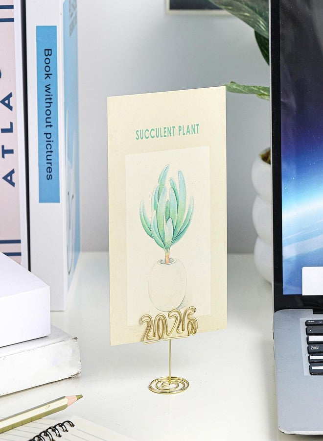 Leinuosen 30 Pcs New Year Table Number Holders 2026 Gold Place Card Holders Wire Picture Cards Stand Name Menu Clips Table Sign for Graduation Party Centerpiece Wedding Reception Anniversary Supplies - Image 4