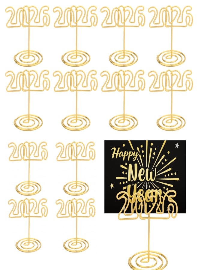 Leinuosen 30 Pcs New Year Table Number Holders 2026 Gold Place Card Holders Wire Picture Cards Stand Name Menu Clips Table Sign for Graduation Party Centerpiece Wedding Reception Anniversary Supplies - Image 1