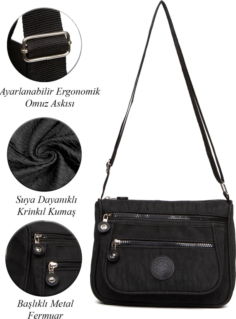 افكا Women's Crinkle Shoulder Bag Stylish Daily Cross Strap Hand and Shoulder Bag Adjustable Strap