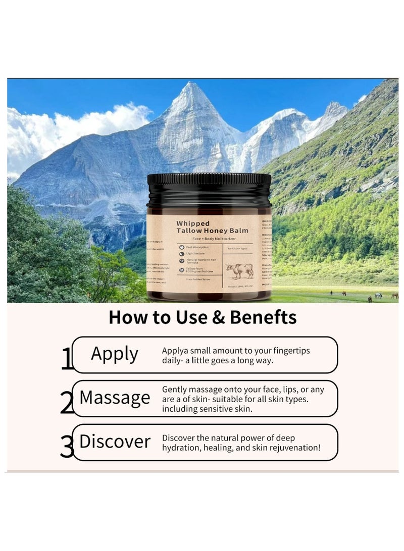 VICTORIA ANNA Beef Tallow Balm Fat Moisturizing Cream,Deep Nourishment,Long-Lasting Water Retention, Suitable For Any Skin Type,Can Be Used For The Whole Body - Image 3