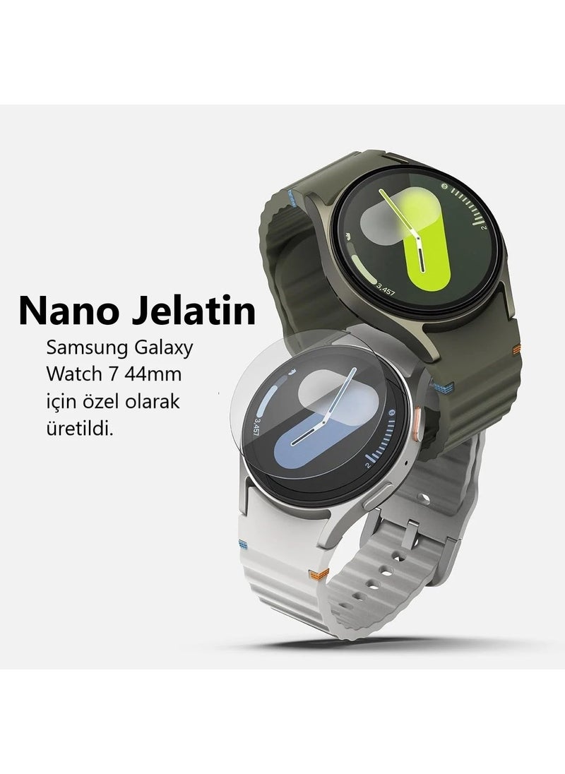 Rova - Samsung Galaxy Watch 7 44MM Compatible 3 Pieces Transparent Screen Protector Nano Gelatin - Image 1
