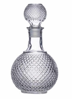 Excefore CharmCollection Cut Glass Whisky and Brandy Decanter, 1 Litre Round Ball Shape Whiskey Wine Beer Water Drinking Glass Bottle Decanter Cap Stopper Decoration  - Image 1