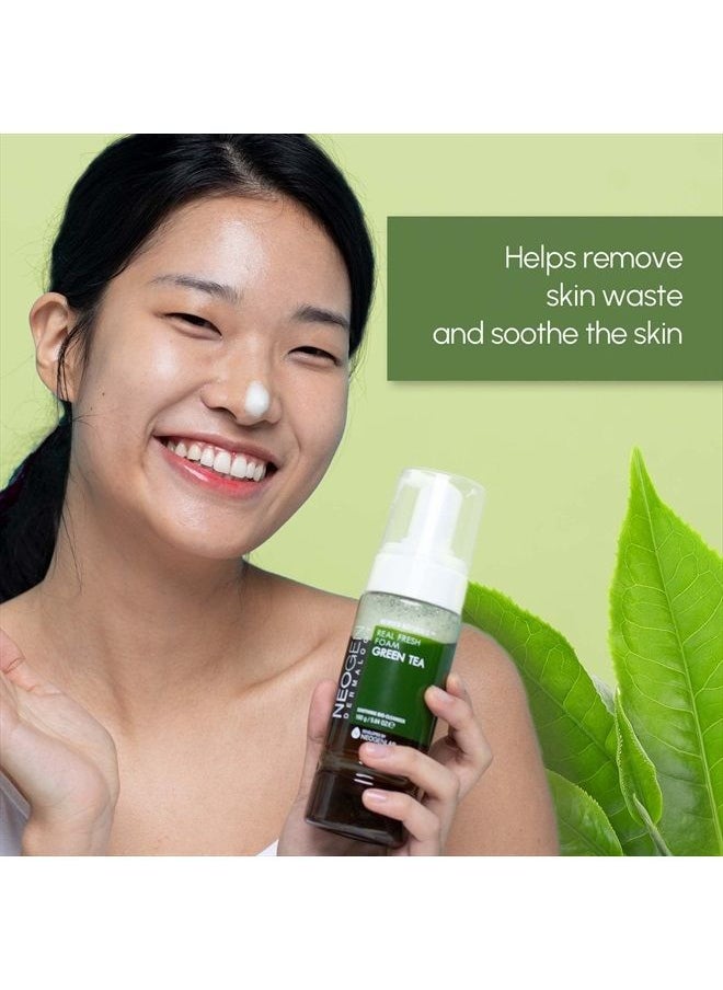 DERMALOGY by NEOGENLAB Real Fresh Foam Cleanser, Green Tea, 5.6 Fl Oz  - Image 5