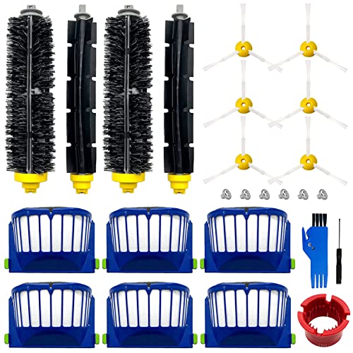 Rjnlsc Replacement Parts Kit for irobot Roomba 600 Series 694 676 675 692 695 677 671 655 645 690 680 660 650 620 614 & 500 Series 595 585 564 robot, 2 Bristle & 2 Beater Brush, 6 Filter, 6 Side Brush - Image 1