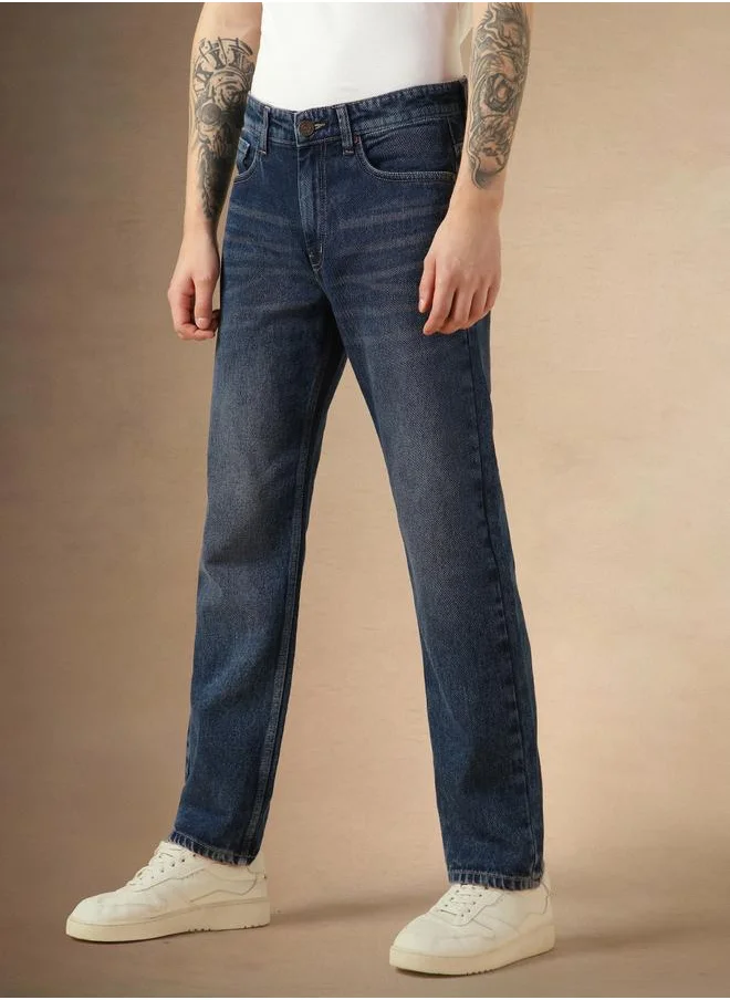 Dennis Lingo Dennis Lingo Mid Rise Straight Fit Faded Jeans