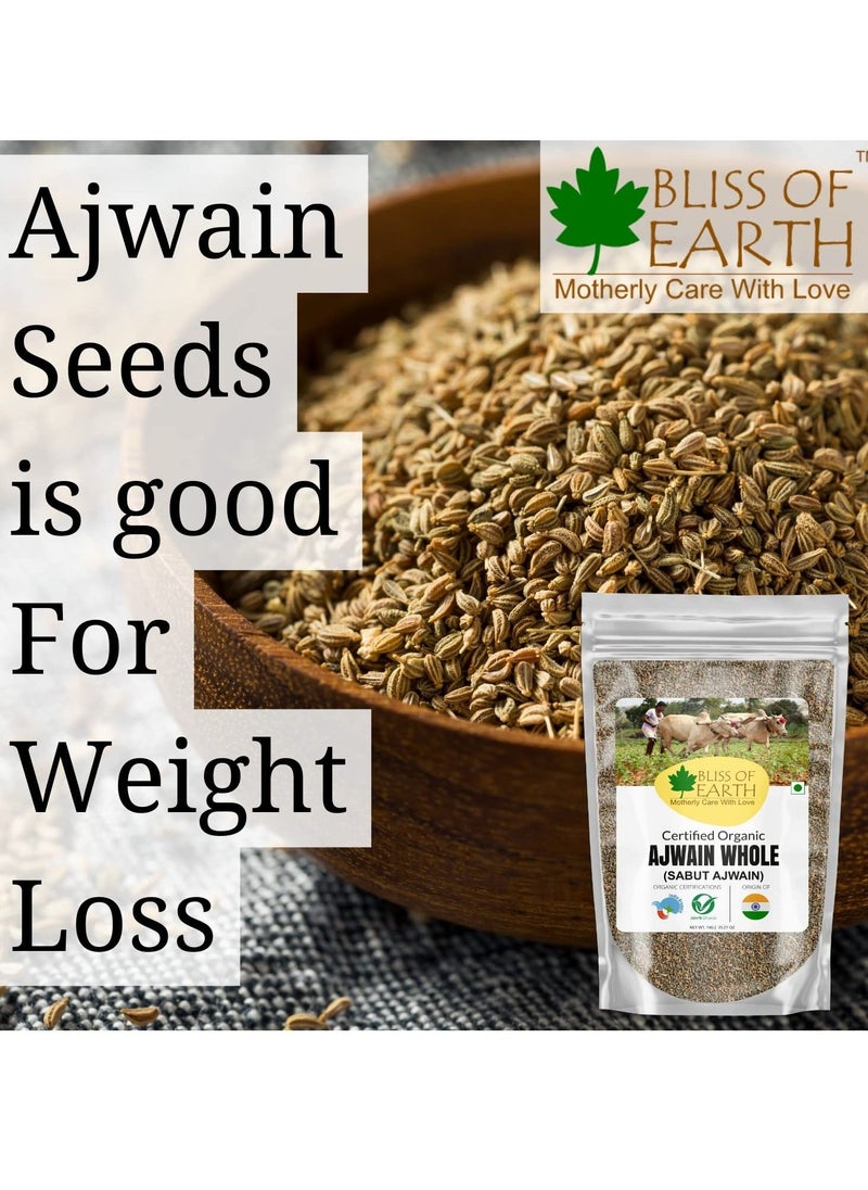 BLISS OF EARTH - 400GM Ajwain Carom Seeds Ajwain Indian Spices & Masala For Better Hair Skin Health & Cooking - Image 1