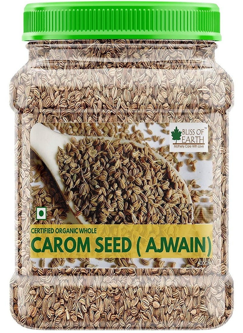 BLISS OF EARTH - 400GM Ajwain Carom Seeds Ajwain Indian Spices & Masala For Better Hair Skin Health & Cooking - Image 1