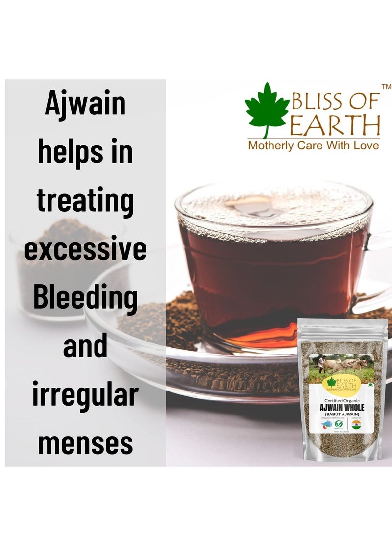 BLISS OF EARTH - 400GM Ajwain Carom Seeds Ajwain Indian Spices & Masala For Better Hair Skin Health & Cooking - Image 1