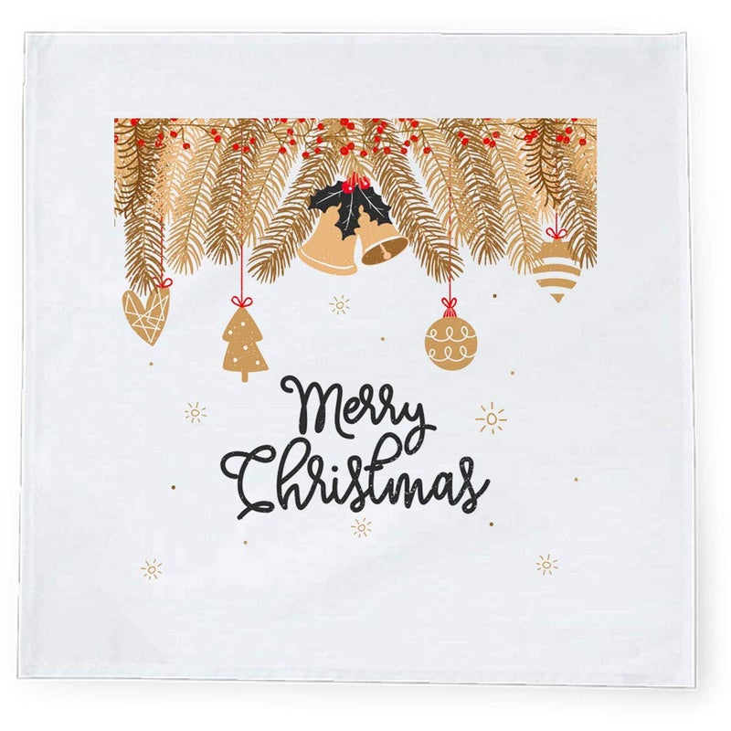 Khakee 6 Pcs Christmas Theme Tafta Silk Table Napkins 10x 10 for Xmas Decoration Christmas OrnamentsChristmas Gift npxmas104P - Image 2