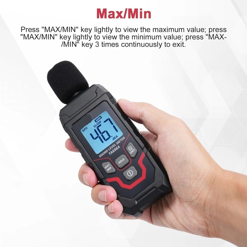TA656A كاشف ضوضاء عالي الدقة مقياس مستوى الصوت 30-130 ديسيبل مقياس ديسيبل محلل صوت احترافي - Image 5