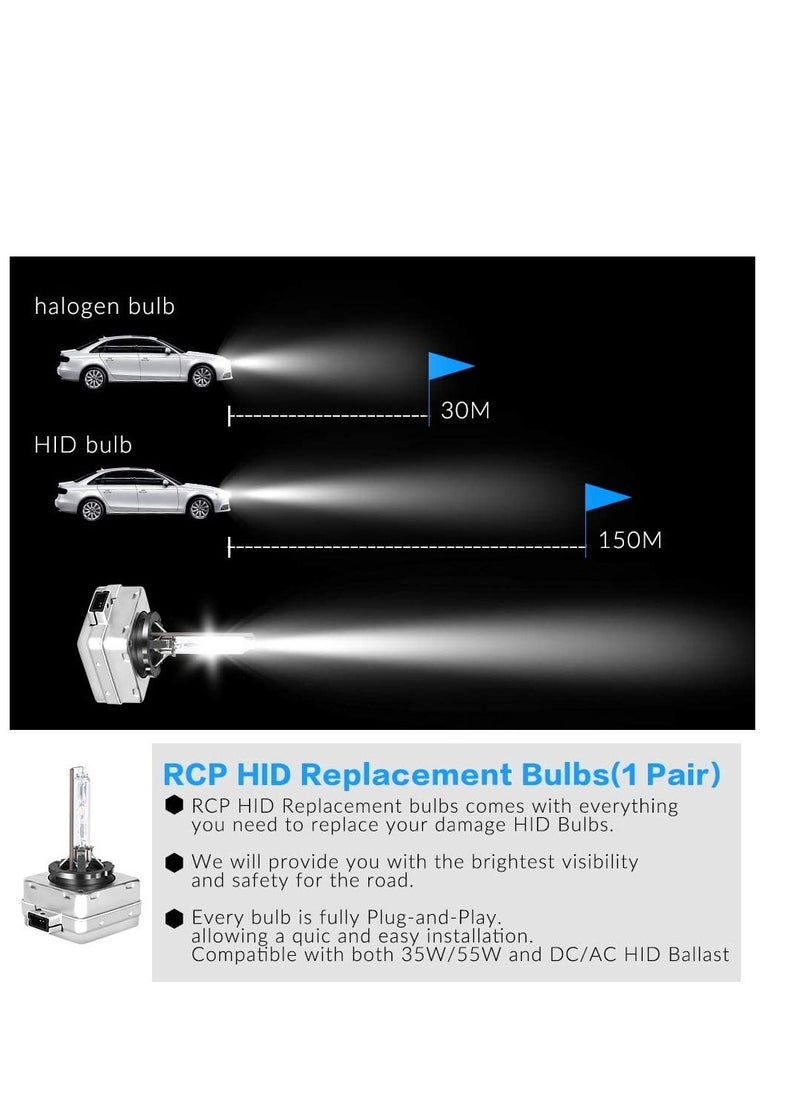 Loquat D3S D3R 6000K Xenon HID Replacement Bulb White Metal Stents Base 12V Car Headlight Lamps Head Lights 35W 1pair D3S D3R - Image 3