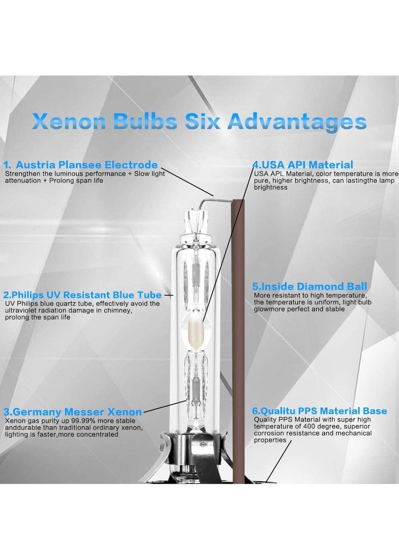 Loquat D3S D3R 6000K Xenon HID Replacement Bulb White Metal Stents Base 12V Car Headlight Lamps Head Lights 35W 1pair D3S D3R - Image 4