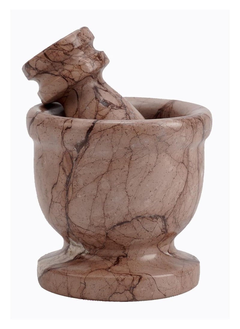RADICALn Radicaln Marble Mortar and Pestle Set Marinara 2.5" Inches Handmade Spice Grinder for Kitchen Small Mortar and Pestle Set Grinder Bowl & Garlic Crusher Best for Herb Grinder  - Image 1