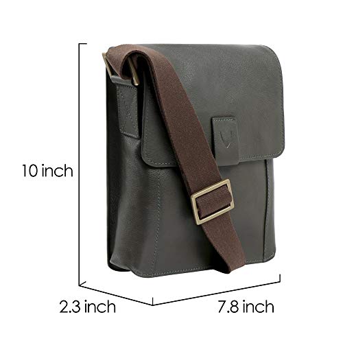 Hidesign Aiden Genuine Leather Mini Crossbody Men/Women Messenger Bag/Travel Bag / 10.5" iPad Bag (Olive Green) - Image 2