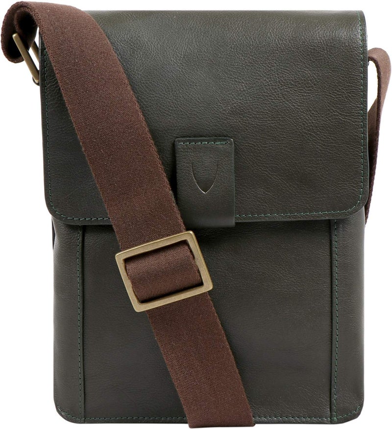 Hidesign Aiden Genuine Leather Mini Crossbody Men/Women Messenger Bag/Travel Bag / 10.5" iPad Bag (Olive Green) - Image 1