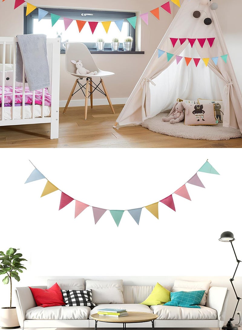 ZJTrio 3 Sets Of 12 Vibrant Pennant Buntings For Weddings And Birthdays Party Banner - Image 2