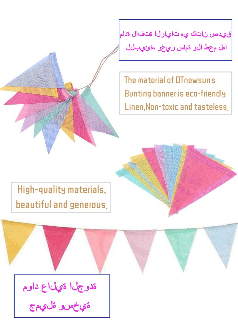 ZJTrio 3 Sets Of 12 Vibrant Pennant Buntings For Weddings And Birthdays Party Banner - Image 3