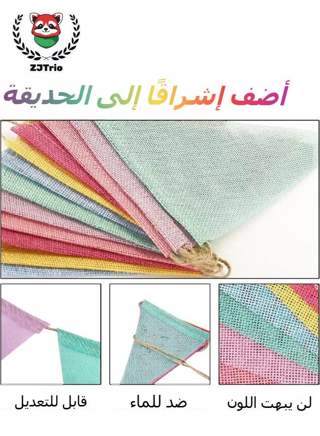 ZJTrio 3 Sets Of 12 Vibrant Pennant Buntings For Weddings And Birthdays Party Banner - Image 4