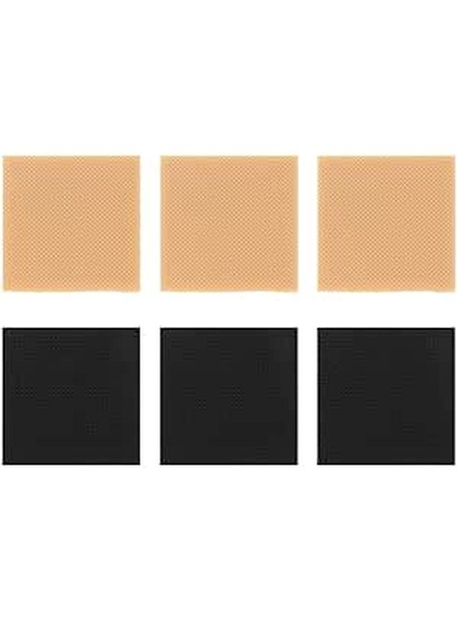 High Heel Replacement Mute Pads Non Slip Protective Sole Inserts Black 6pcs Set - Image 1