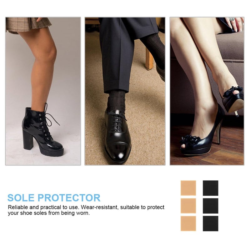 High Heel Replacement Mute Pads Non Slip Protective Sole Inserts Black 6pcs Set - Image 4
