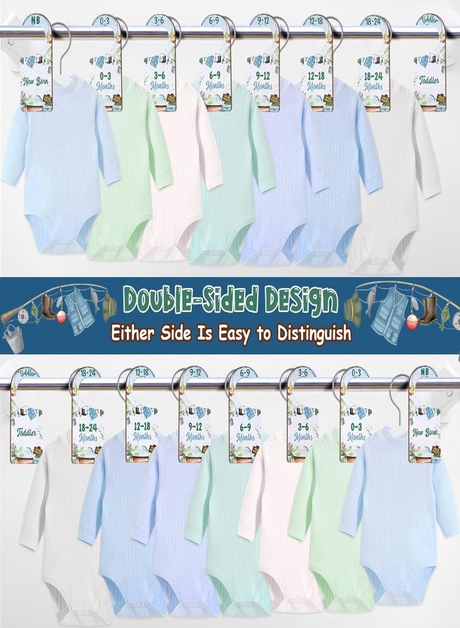 CORNER LACE Baby Closet Dividers 8PCS, Fishing Theme Wooden Double-Sided Clothes Size Hanger Organizer from Newborn to Toddler for Nursery Decor Baby Shower Birthday Gift - Image 4