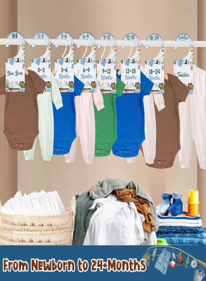 CORNER LACE Baby Closet Dividers 8PCS, Fishing Theme Wooden Double-Sided Clothes Size Hanger Organizer from Newborn to Toddler for Nursery Decor Baby Shower Birthday Gift - Image 3