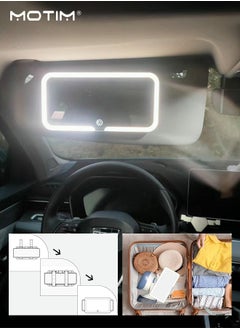 Motim Car Makeup Mirror, Touch On Screen LED Sun Visor Vanity Mirror with Supplement Light, 3 Light Modes, USB Rechargeable For Car Truck SUV  - Image 5