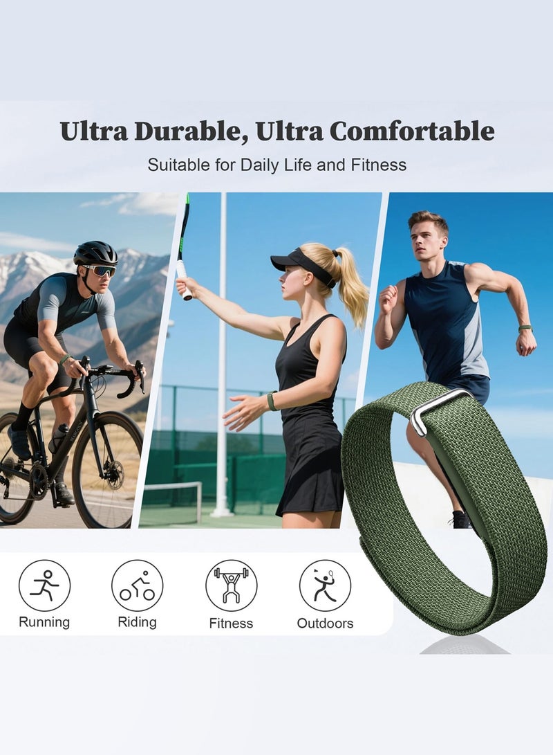MARGOUN Woven Nylon Sport Loop Band for Fitbit Air – Breathable Elastic Replacement Strap with Secure Hook-and-Loop Fastener – Comfortable Lightweight Wristband  - Army Green Army Green - Image 5