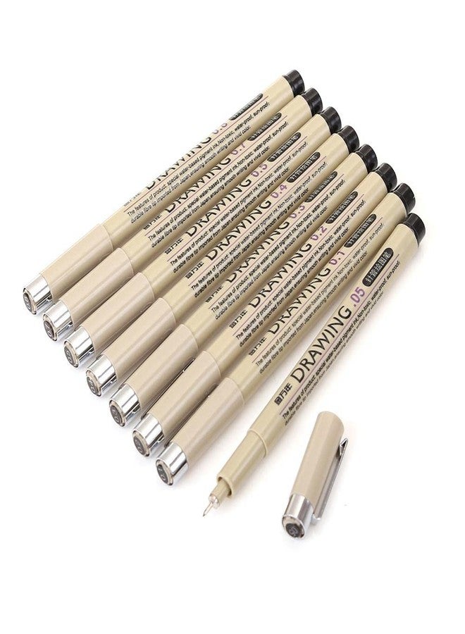 KIRA Micro Fine Line pen Set Of 8 Different Nibs In Black Colors .05t o 0.8 Nib Tips... - Image 4