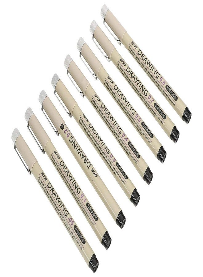 KIRA Micro Fine Line pen Set Of 8 Different Nibs In Black Colors .05t o 0.8 Nib Tips... - Image 1