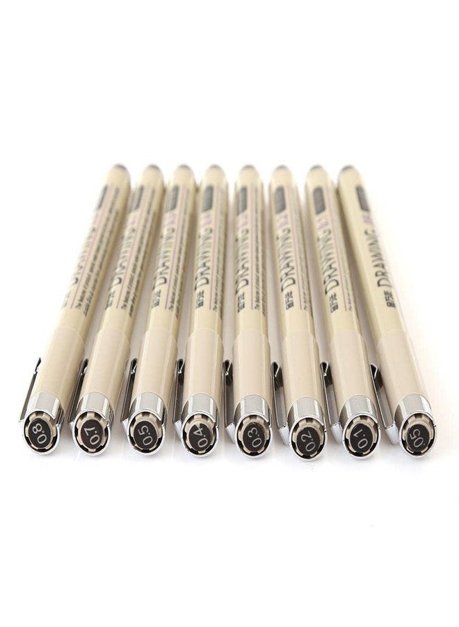 KIRA Micro Fine Line pen Set Of 8 Different Nibs In Black Colors .05t o 0.8 Nib Tips... - Image 5