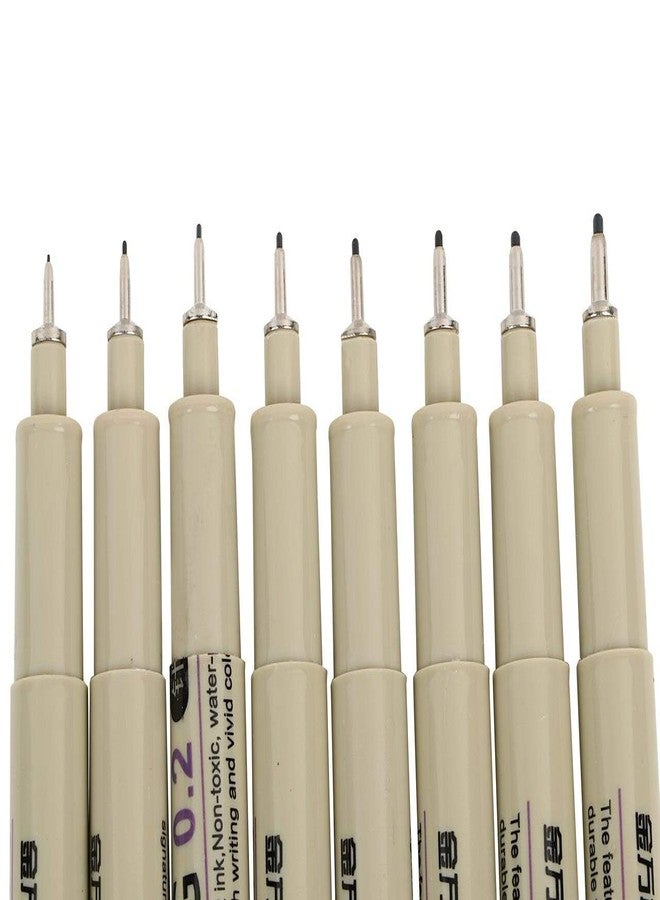 KIRA Micro Fine Line pen Set Of 8 Different Nibs In Black Colors .05t o 0.8 Nib Tips... - Image 2