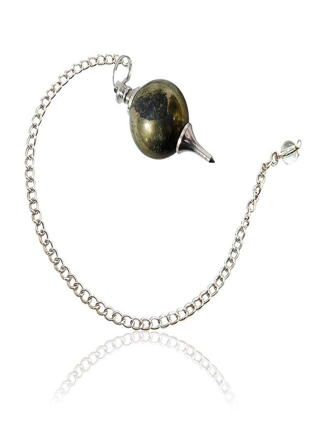 Reiki Crystal Products Pyrite Dowser Pendulum Crystal Stone Pendulum for Reiki Healing Dowser Crystal Healing Pendulum (Color : Golden) - Image 1