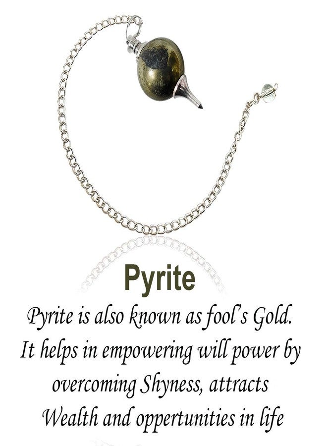 Reiki Crystal Products Pyrite Dowser Pendulum Crystal Stone Pendulum for Reiki Healing Dowser Crystal Healing Pendulum (Color : Golden) - Image 2