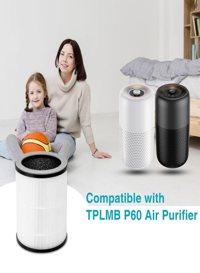 XBWW 4 Packs P60 Replacement Filters Compatible with TPLMB/YARIKI P60 and Vhoiu KJ50 Air Cleaner Purifier, Part# P60-RF, 3 in 1 Filter of Pre-Filter, Activated Carbon and Premium Filter - Image 2