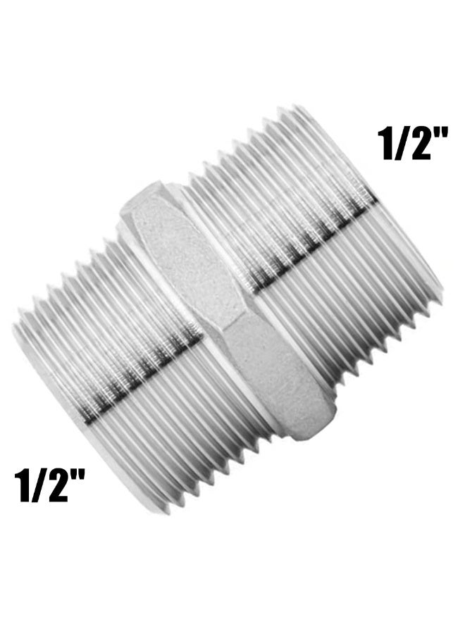 2 Pack Shower Hose Extension 1/2 Inch Shower Hose Connector,Threaded Pipe Connection Male Threaded Connector Accessories - Image 3