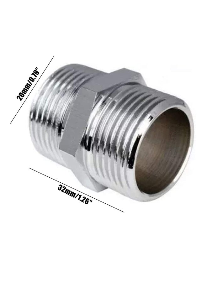 2 Pack Shower Hose Extension 1/2 Inch Shower Hose Connector,Threaded Pipe Connection Male Threaded Connector Accessories - Image 2
