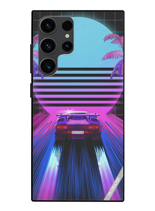 VR CREATIVE Protective Case Cover For Samsung Galaxy S23 Ultra 5G Retro Synthwave Ps4 Design Multicolour - Image 1