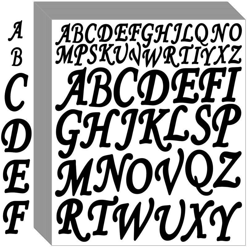 Bemeol 1560 Pieces Letter Stickers 30 Sheets Self Adhesive Vinyl Stick on Letters Capital Alphabet Sticker Letter for Craft Bulletin Boards Classroom Home Business DecorationBlack1Inch2Inch - Image 3