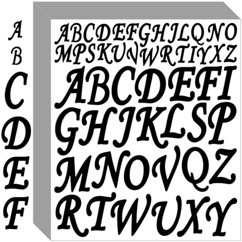 Bemeol 1560 Pieces Letter Stickers 30 Sheets Self Adhesive Vinyl Stick on Letters Capital Alphabet Sticker Letter for Craft Bulletin Boards Classroom Home Business DecorationBlack1Inch2Inch - Image 1