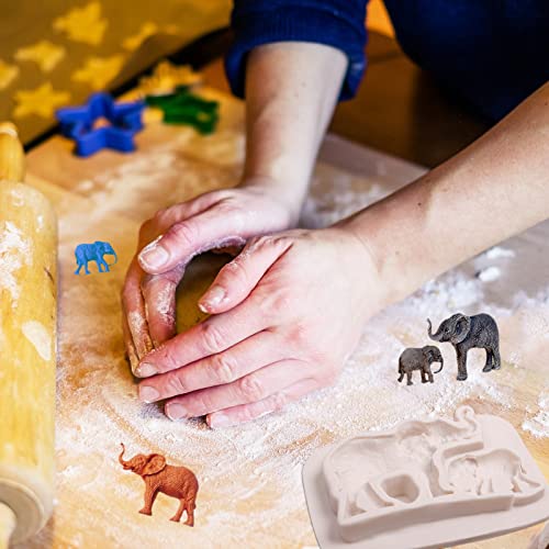 Xcake Lcook Elephant Silicone Chocolate Mold, Giraffe Lion Safari Animal Fondant Molds for Cake Decoration Cupcake Topper Candy Sugar Craft Gum Paste Candle Soap Clay - Image 4