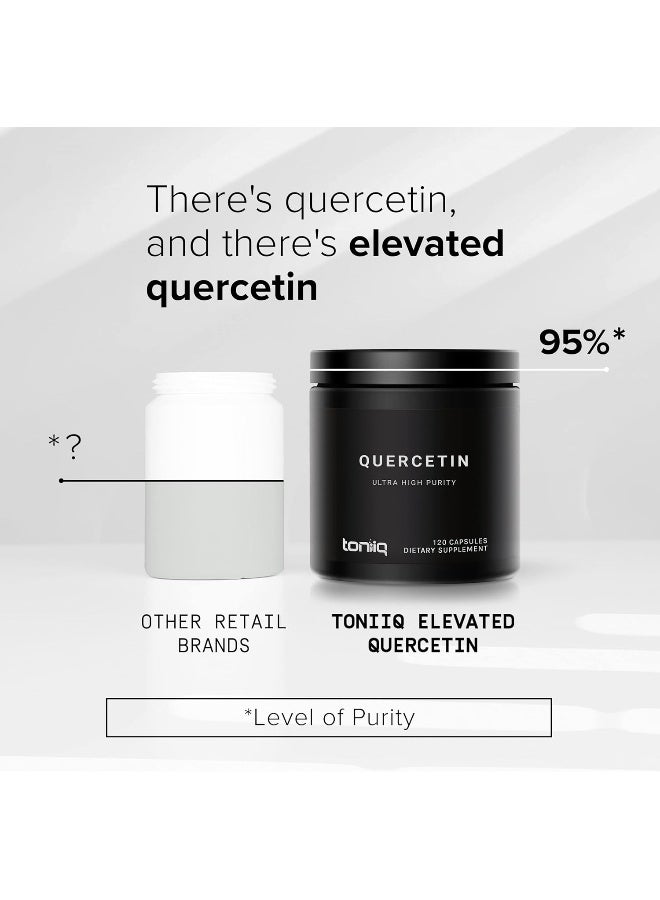 Toniiq Ultra High Purity Quercetin Capsules - 95%+ Highly Purified and Bioavailable - 1000mg Per Serving - 120 Capsules Quercetin Supplement - Image 4