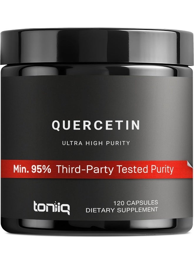 Toniiq Ultra High Purity Quercetin Capsules - 95%+ Highly Purified and Bioavailable - 1000mg Per Serving - 120 Capsules Quercetin Supplement - Image 1