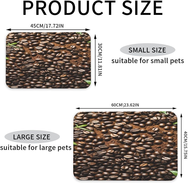 Dog Food Mat for Floors Absorbent Quick Drying Freshly Roasted Coffee Beans Pet Cat Food Mat Easy-to-Clean Pet Feeding Mats Dog Bowl Mats 24x16In - Image 2